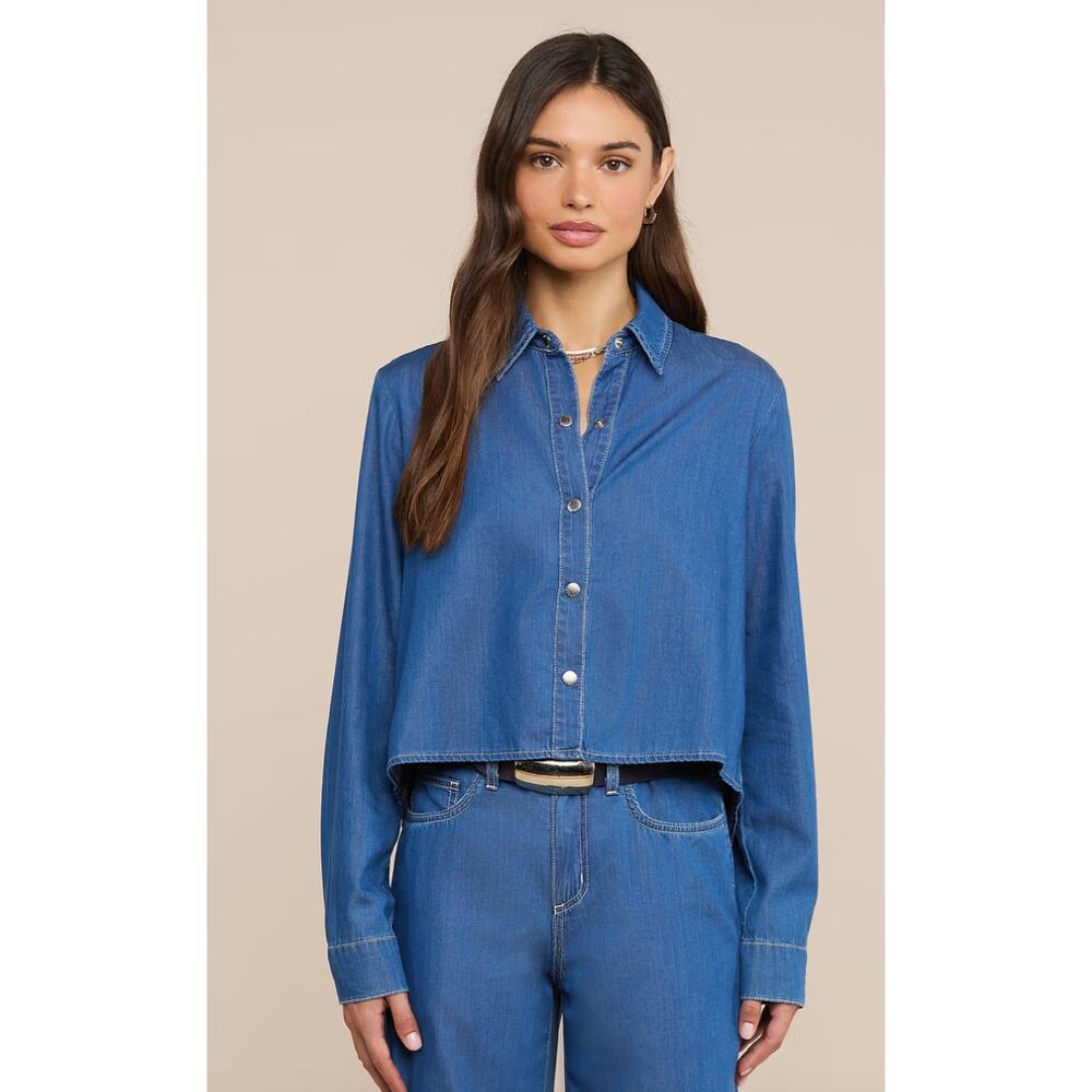 L'AGENCE, NEW, Annette Chambray Shirt, MED - Picture 8 of 11